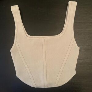 House of Harlow 1960- Cream Sleeveless Women's Crop Top